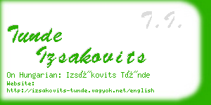 tunde izsakovits business card